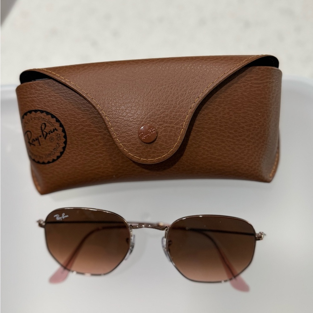 Ray-Ban Brown Sunglasses with Leather Case